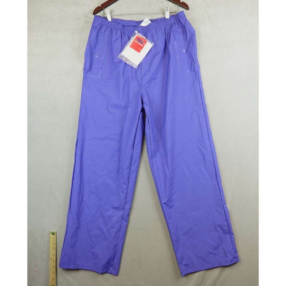 NWT Helly Hansen Rain Pants Mens Large Blue Waterproof Tapered Elastic Waist